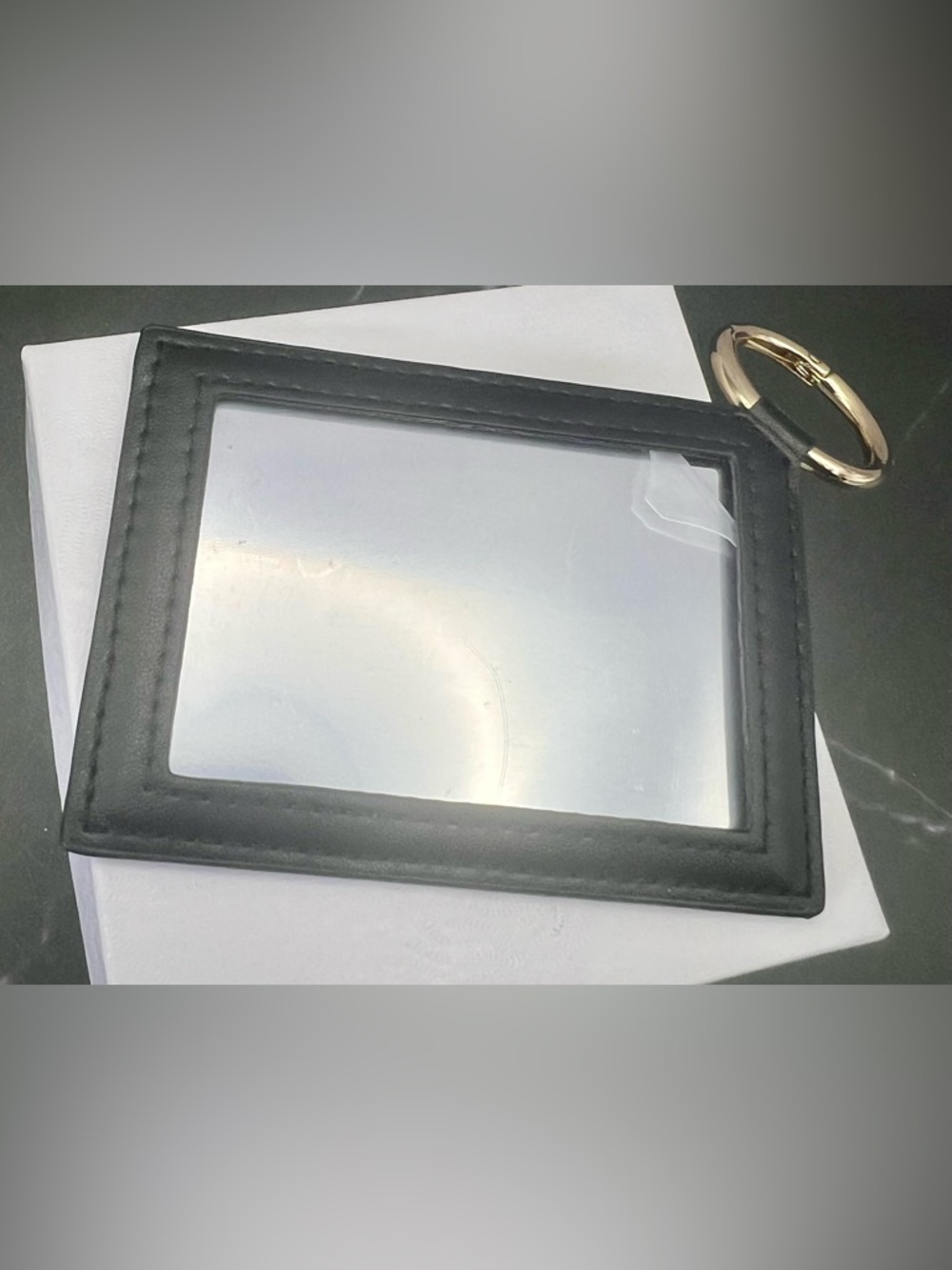 YSL Beauty Black & Gold Studded Card Holder with Mirror w/Gold Star Detail GWP - Picture 2 of 3